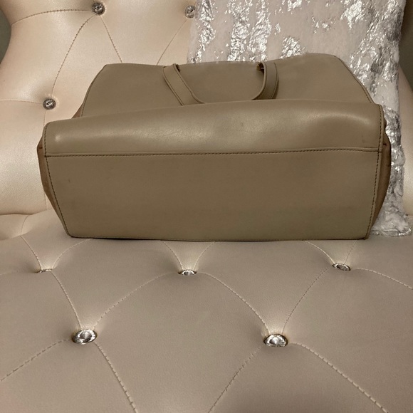 Kate Spade Parker Street Aisley Leather Suede Large Warm Putty Handbag Crossbody - Picture 11 of 16